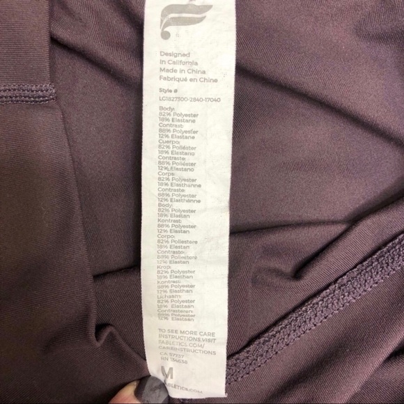 Fabletics Cashel Foldover PureLuxe Leggings Size Medium Ruching Plum Activewear - Picture 8 of 9